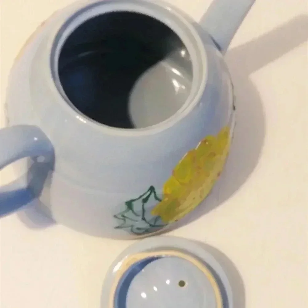 Vintage‎ Handmade Blue Teapot England Made